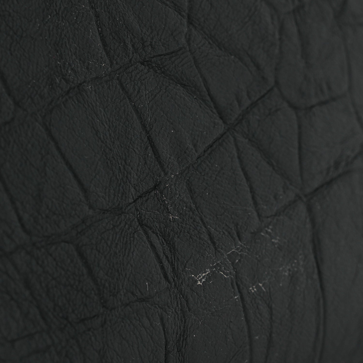 Saint Laurent Calfskin Crocodile Embossed West Hollywood Monogram Fold Over Clutch Black 8 of 8