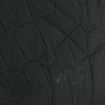 Saint Laurent Calfskin Crocodile Embossed West Hollywood Monogram Fold Over Clutch Black 8 of 8