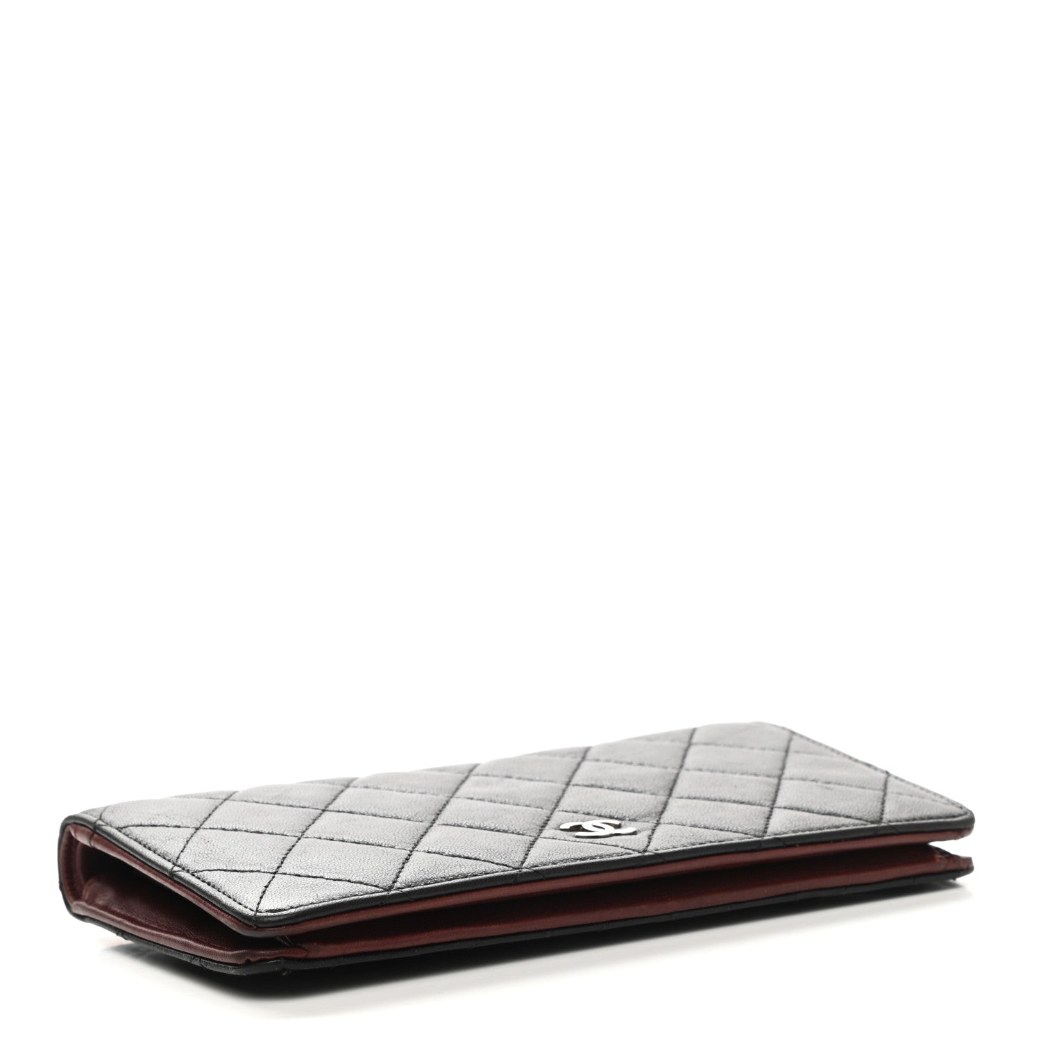 Chanel Lambskin Quilted Yen Wallet Black 4 of 9