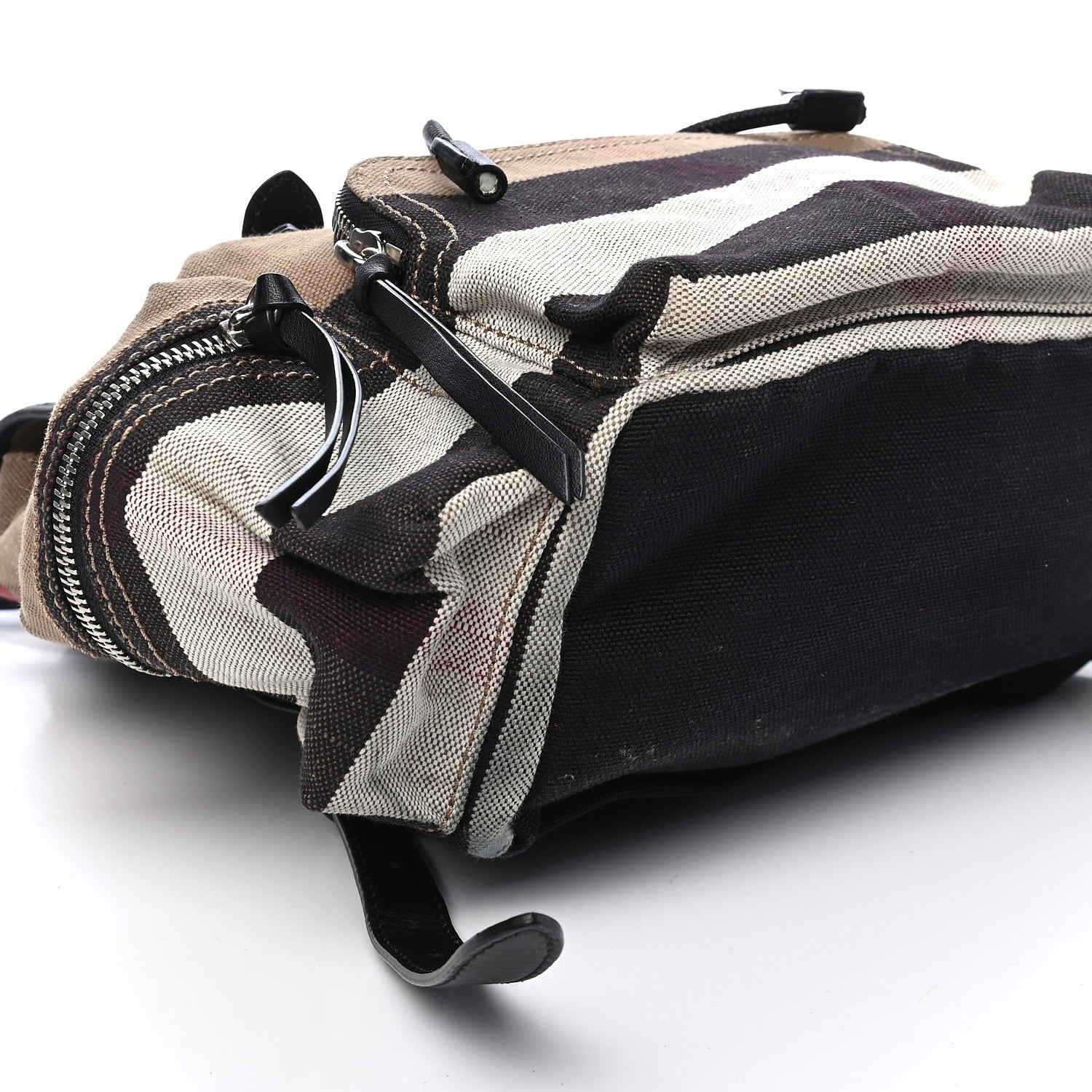 Burberry Canvas Mega Check Medium Rucksack Backpack Black 7 of 10