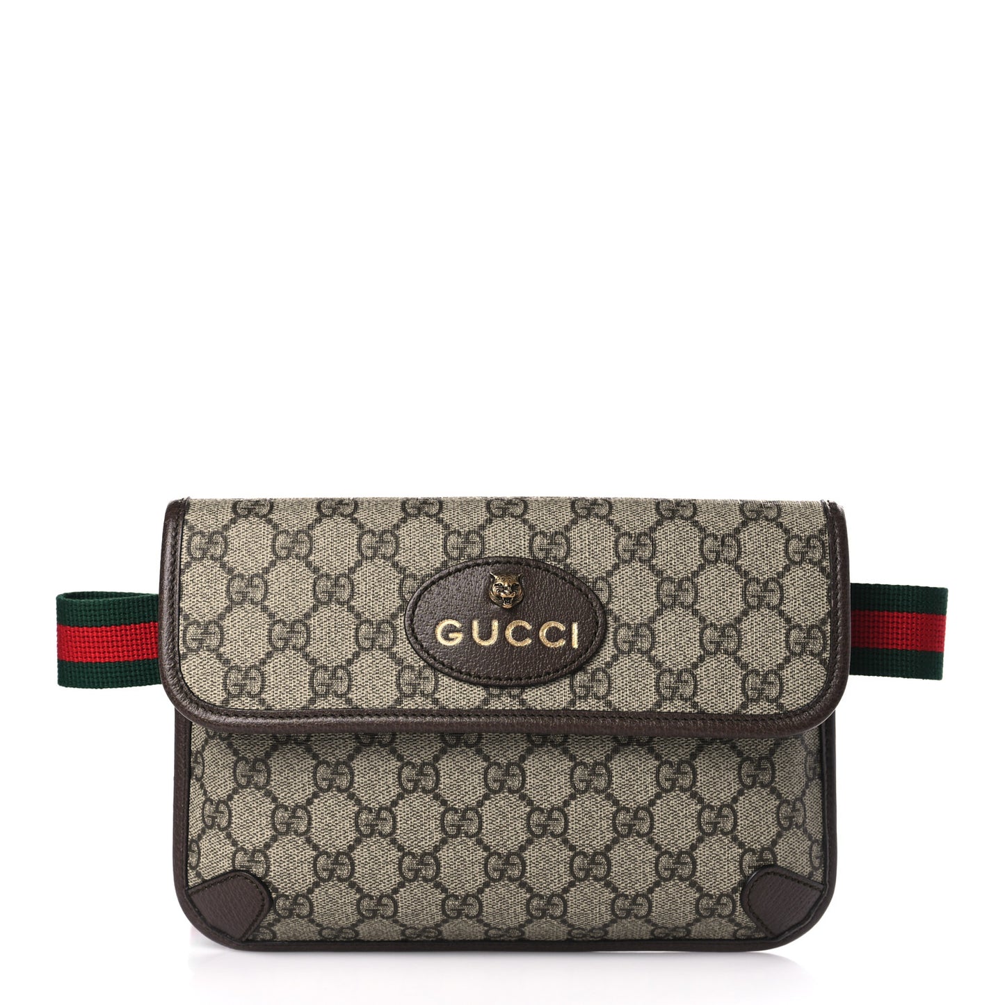 GG Supreme Monogram Neo Vintage Web Belt Bag Brown