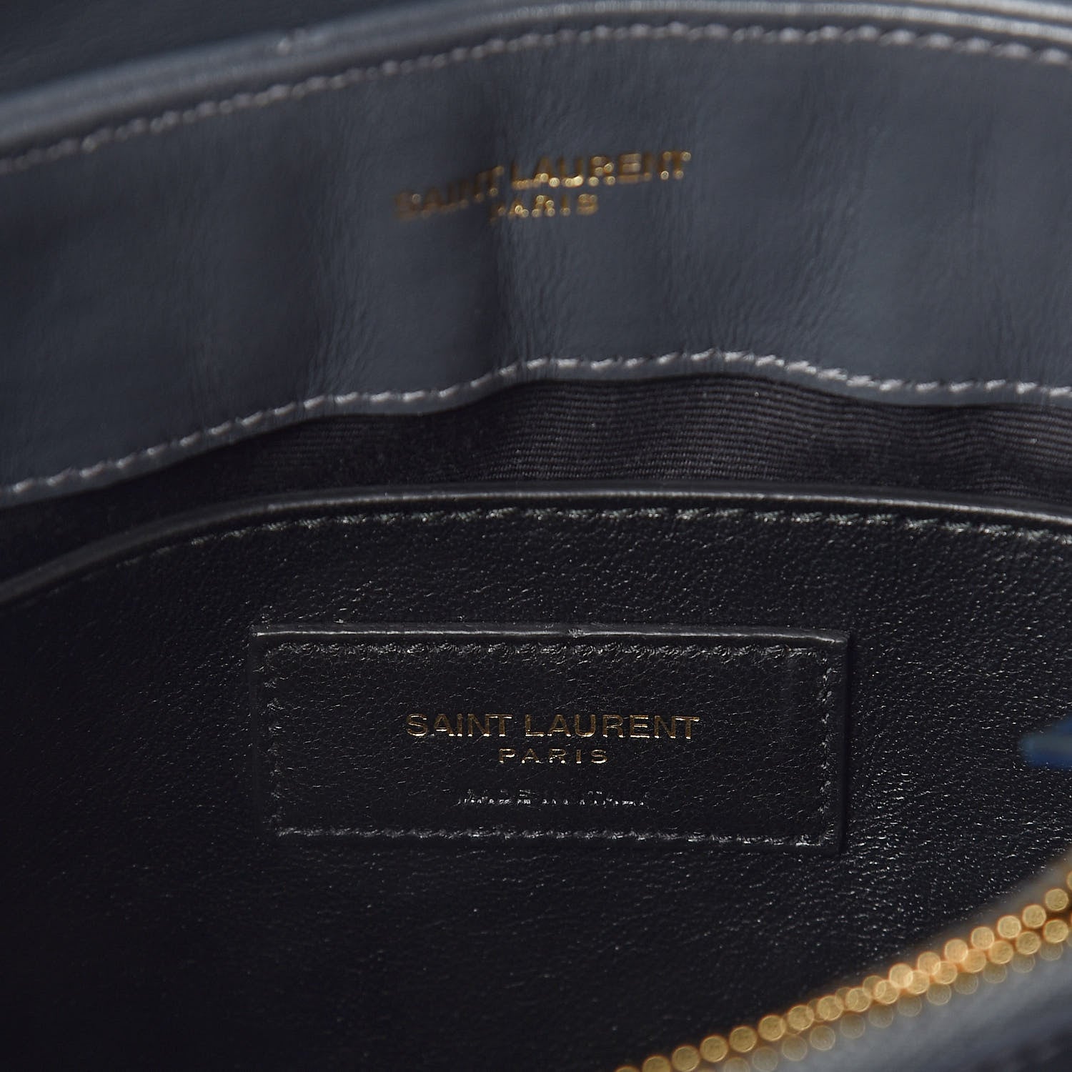 Saint Laurent Calfskin Y Quilted Monogram Small Loulou Chain Satchel Asphalt 6 of 9