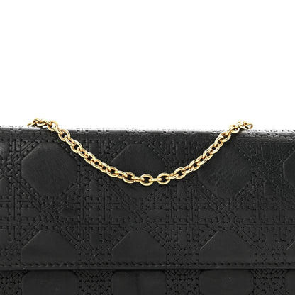 Christian Dior Lambskin Cannage Rendez-vous Chain Wallet Black 8 of 13