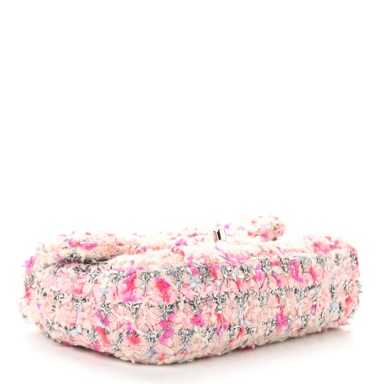 Chanel Tweed Quilted Mini Rectangular Flap Light Pink Silver Blue 3 of 10