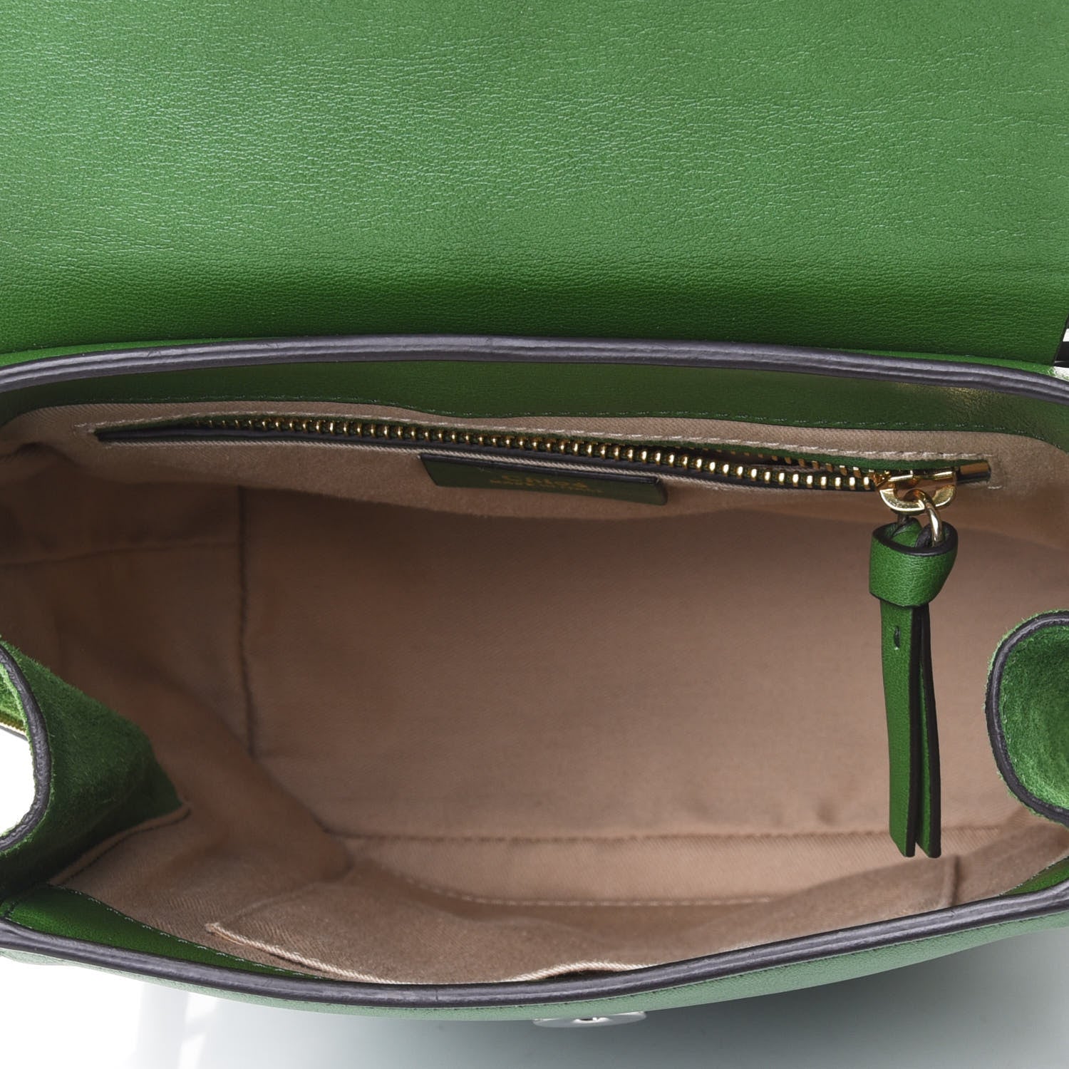Chloe Suede Calfskin Small Faye Backpack Pine Green 4 of 4