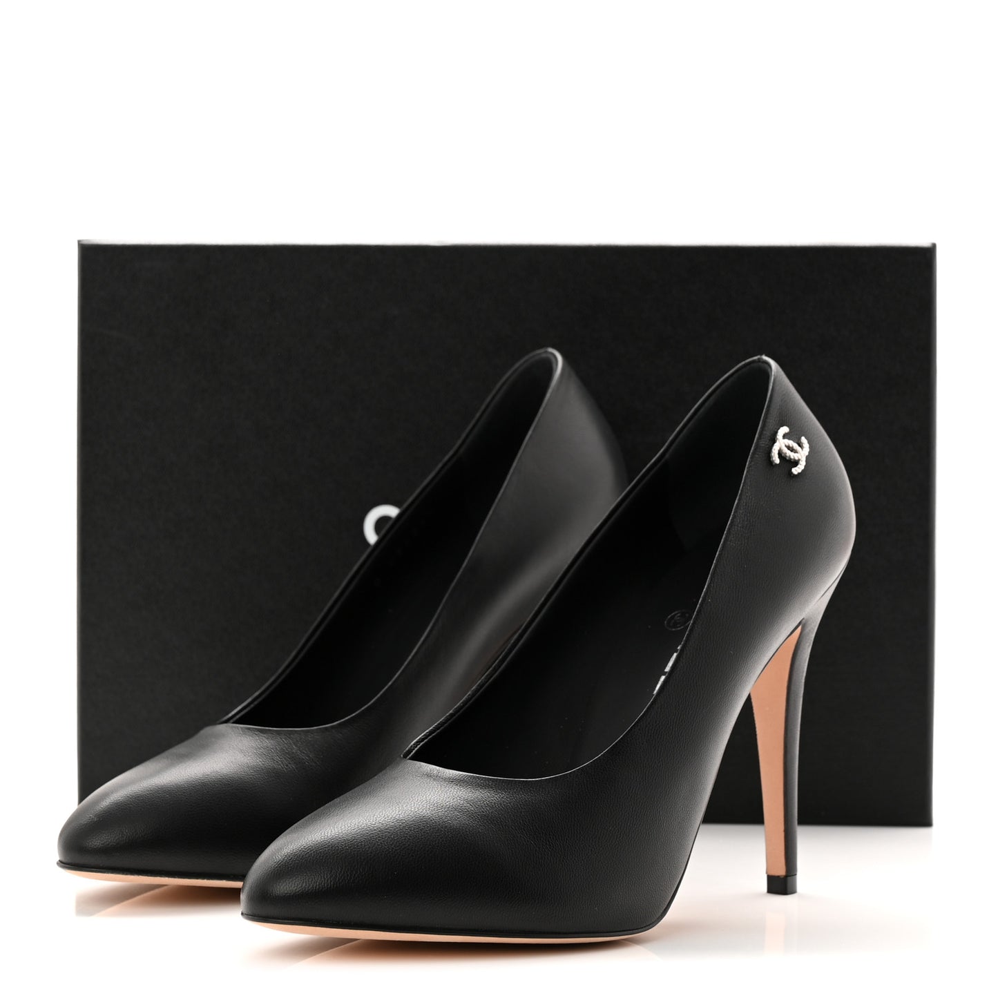 Lambskin CC Pumps 39.5 Black