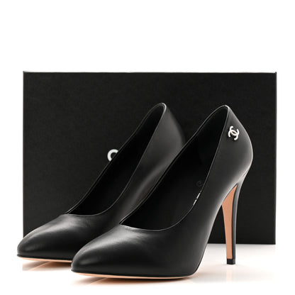 Chanel Lambskin CC Pumps 39.5 Black 10 of 10