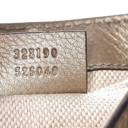 Gucci Metallic Pebbled Calfskin Small Soho Flap Crossbody Golden Beige 7 of 7