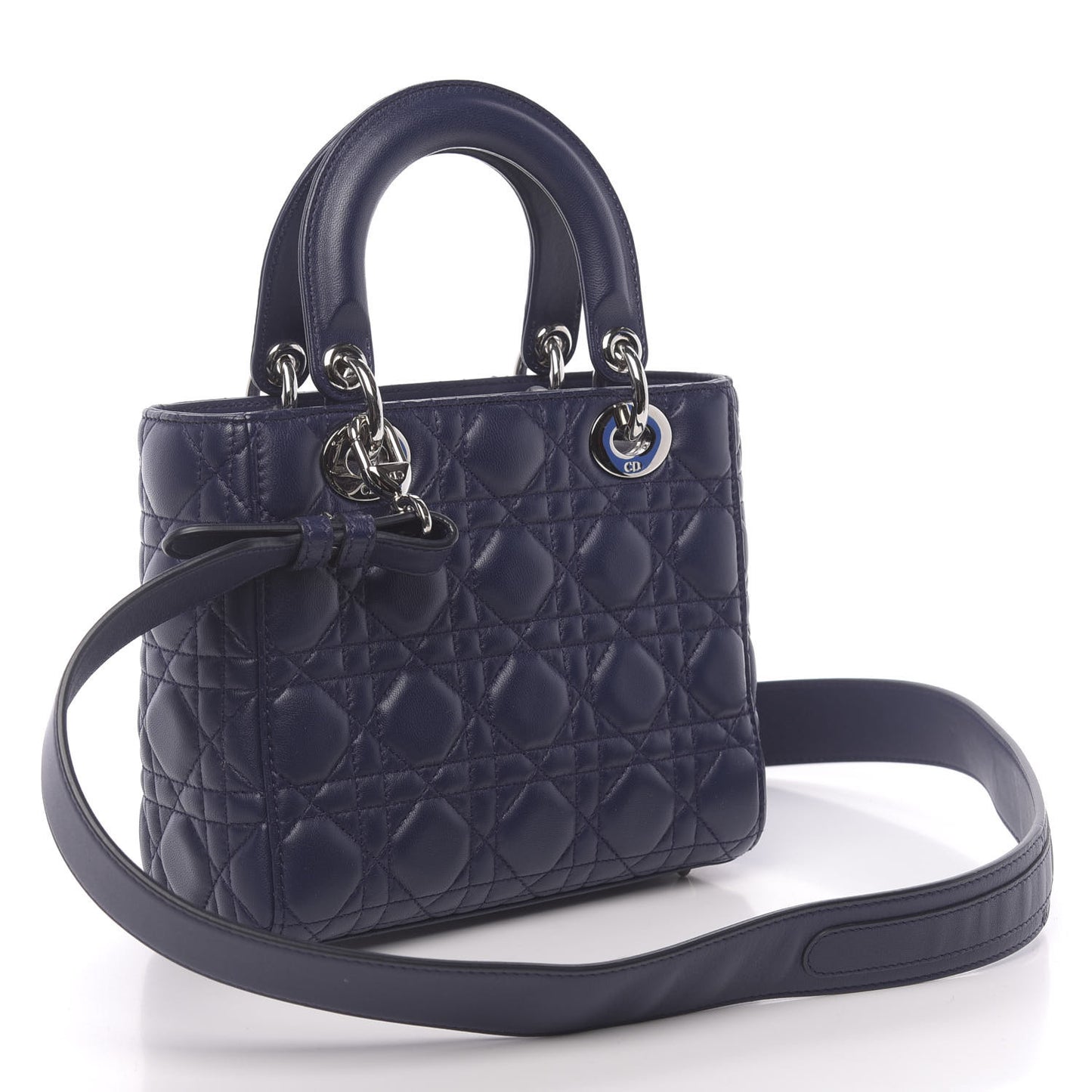Lambskin Cannage Small Lucky Badges My Lady Dior Navy