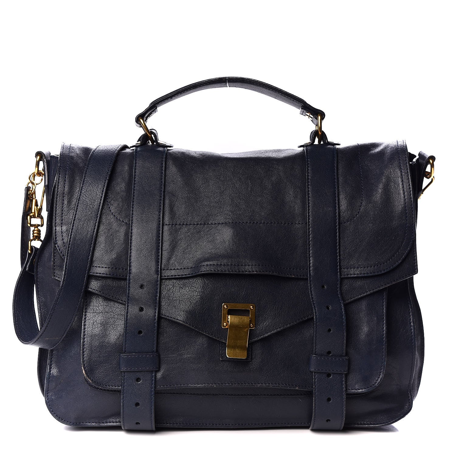 Proenza Schouler Lambskin Large PS1 Satchel Midnight 1 of 8