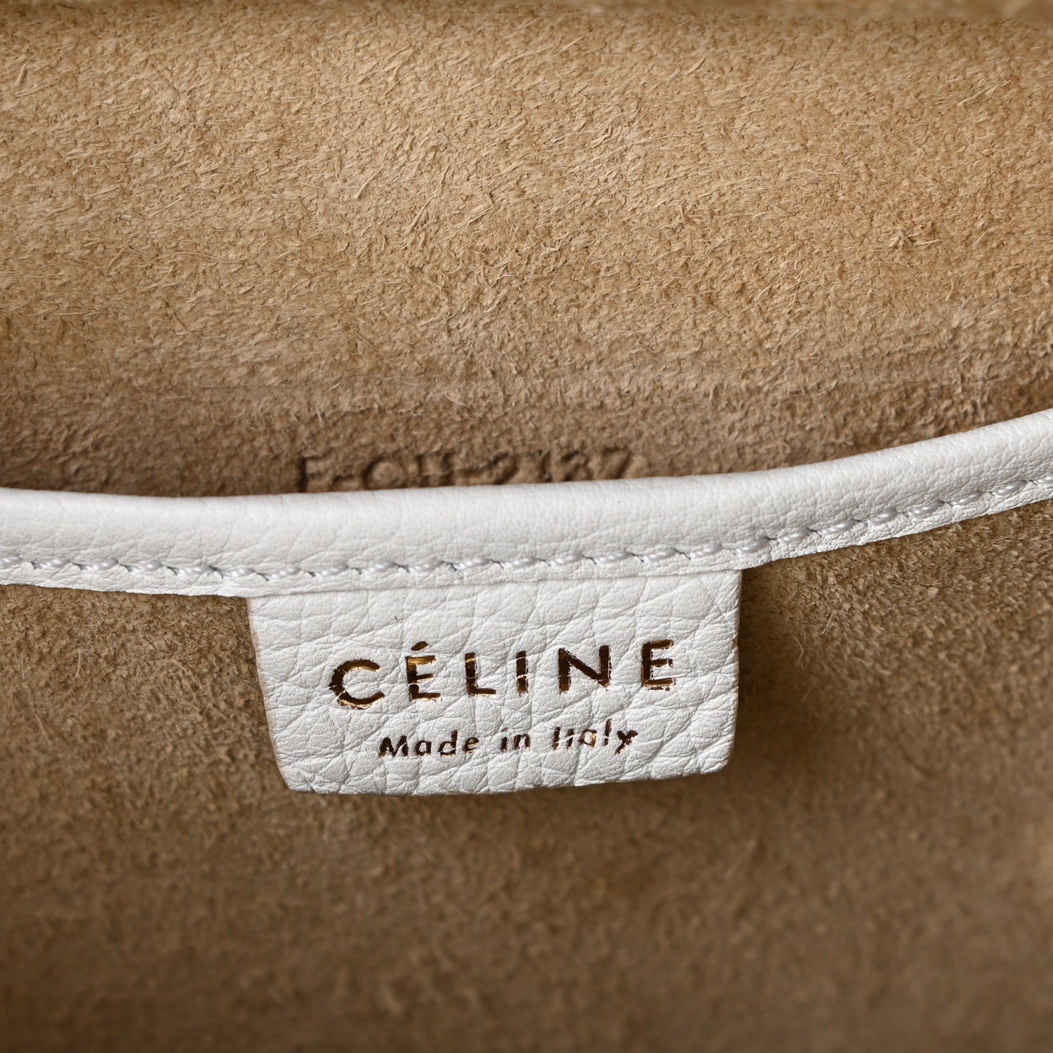 Celine Drummed Calfskin Nano Luggage Optic White 6 of 8