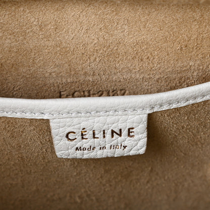 Celine Drummed Calfskin Nano Luggage Optic White 6 of 8