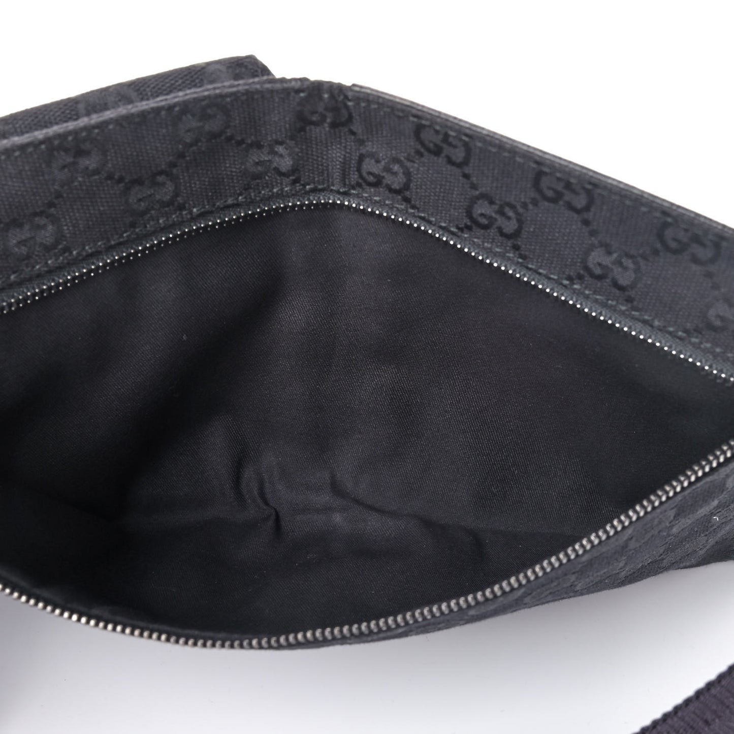 GG Monogram Double Pocket Belt Bag Black