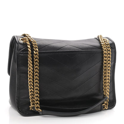 Saint Laurent Lambskin Matelasse Monogram Medium Niki Chain Satchel Black 3 of 9