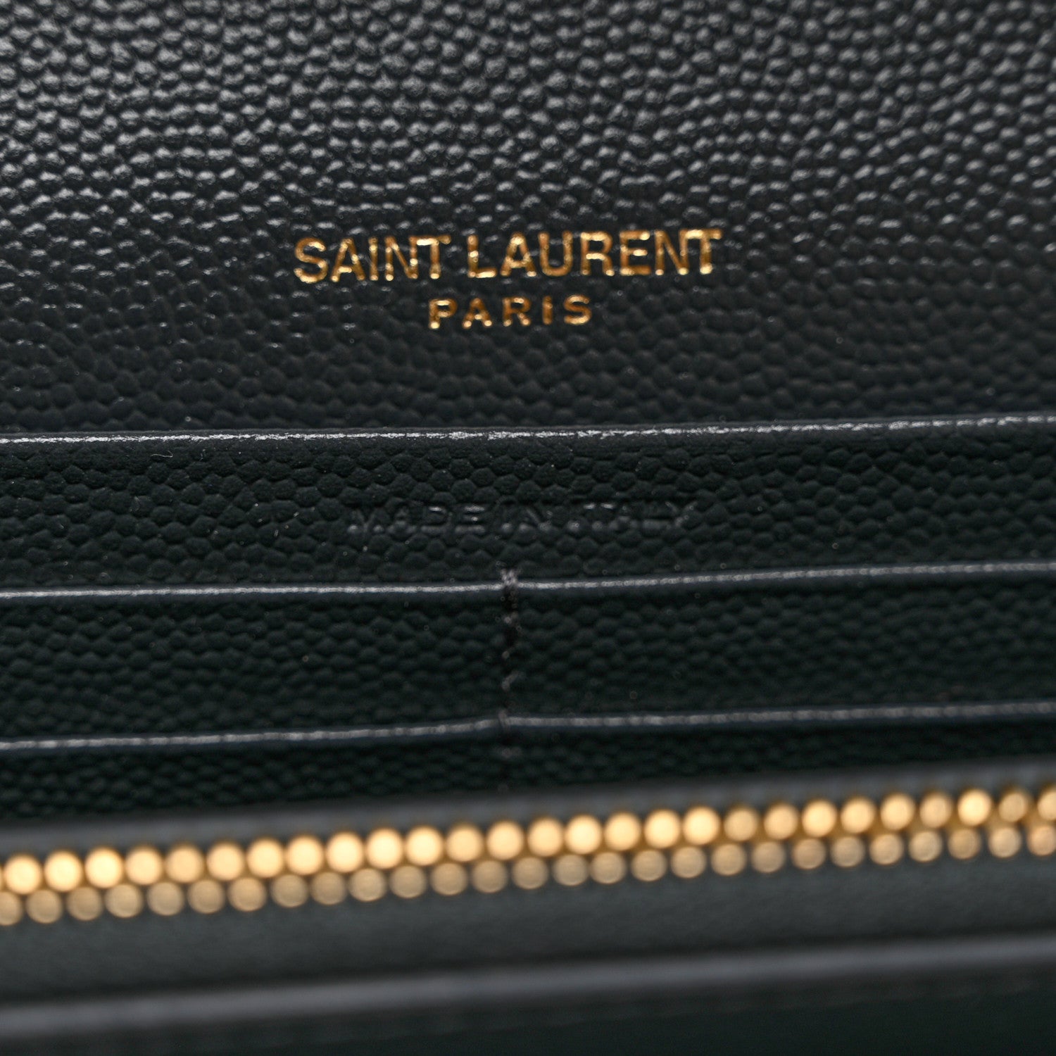 Saint Laurent Grain De Poudre Matelasse Chevron Monogram Chain Wallet Storm 5 of 7