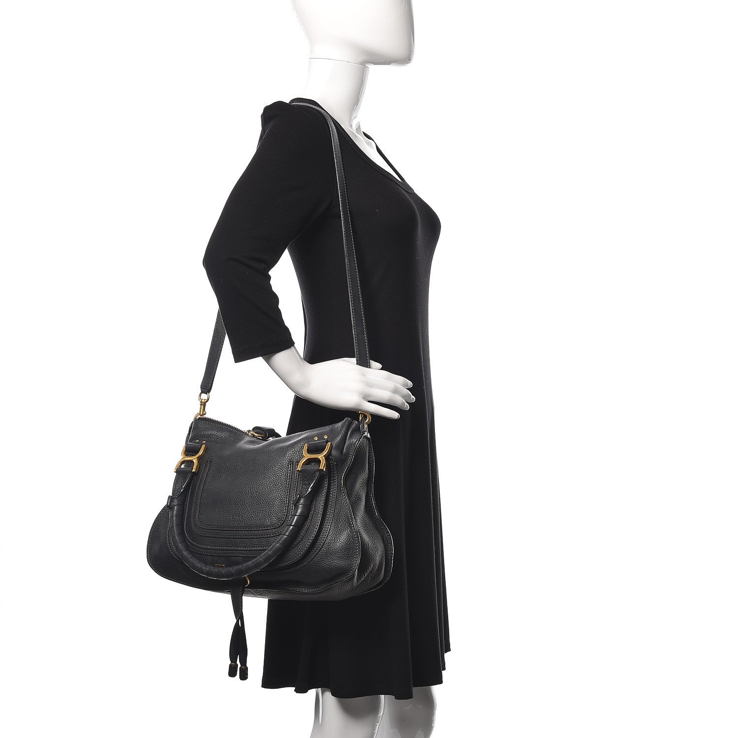 Chloe Calfskin Medium Marcie Satchel Black 2 of 14