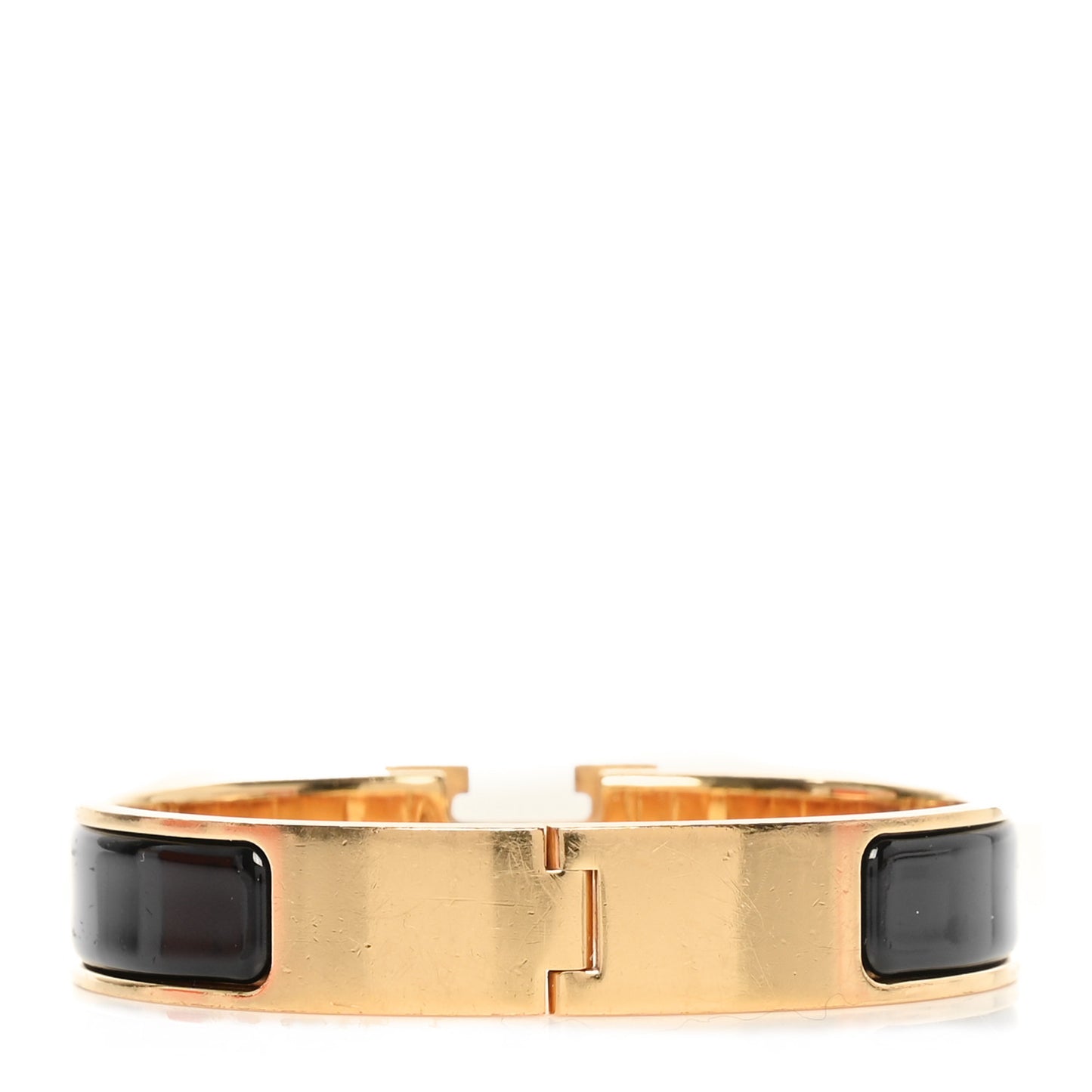 Enamel Narrow Clic Clac H Bracelet GM Black