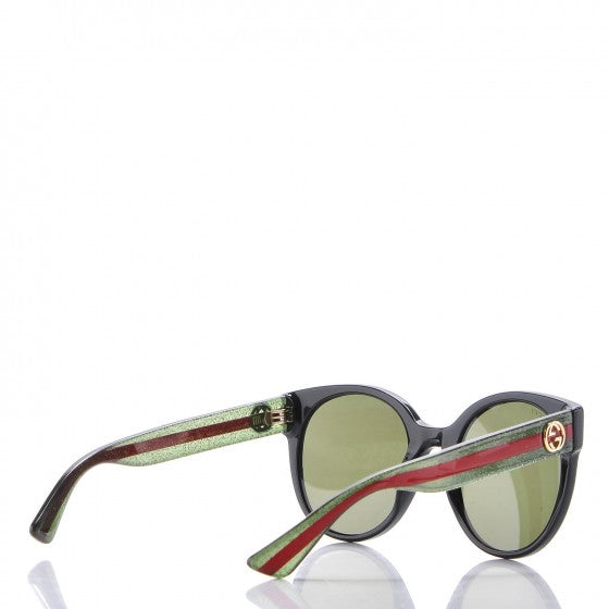 Acetate Round Web Sunglasses GG 0035S Black