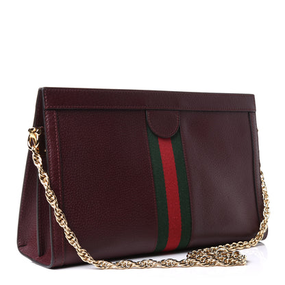 Gucci Textured Calfskin Web Medium Ophidia Chain Shoulder Bag Vintage Bordeaux 3 of 12