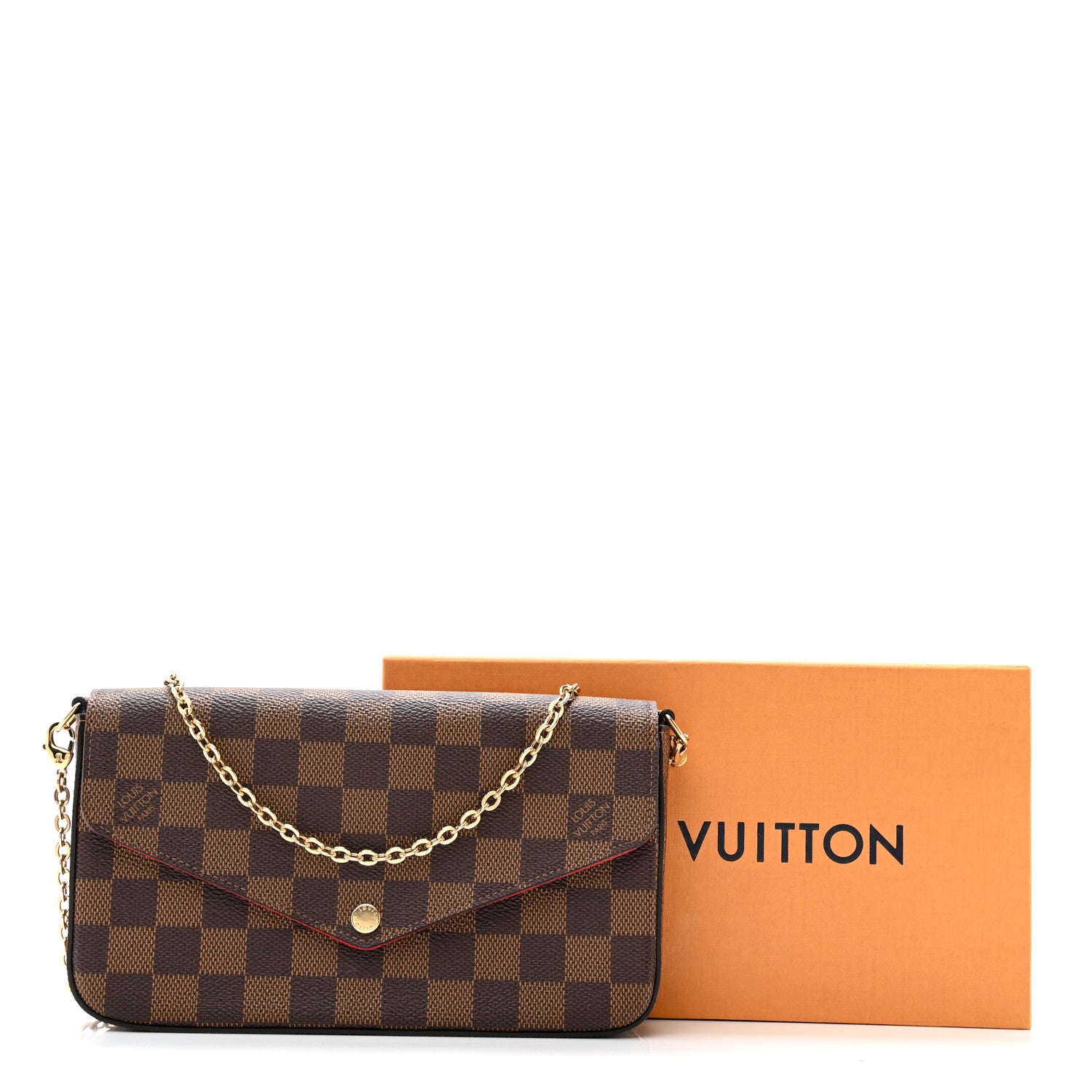 Louis Vuitton Damier Ebene Pochette Felicie Chain Wallet 12 of 12