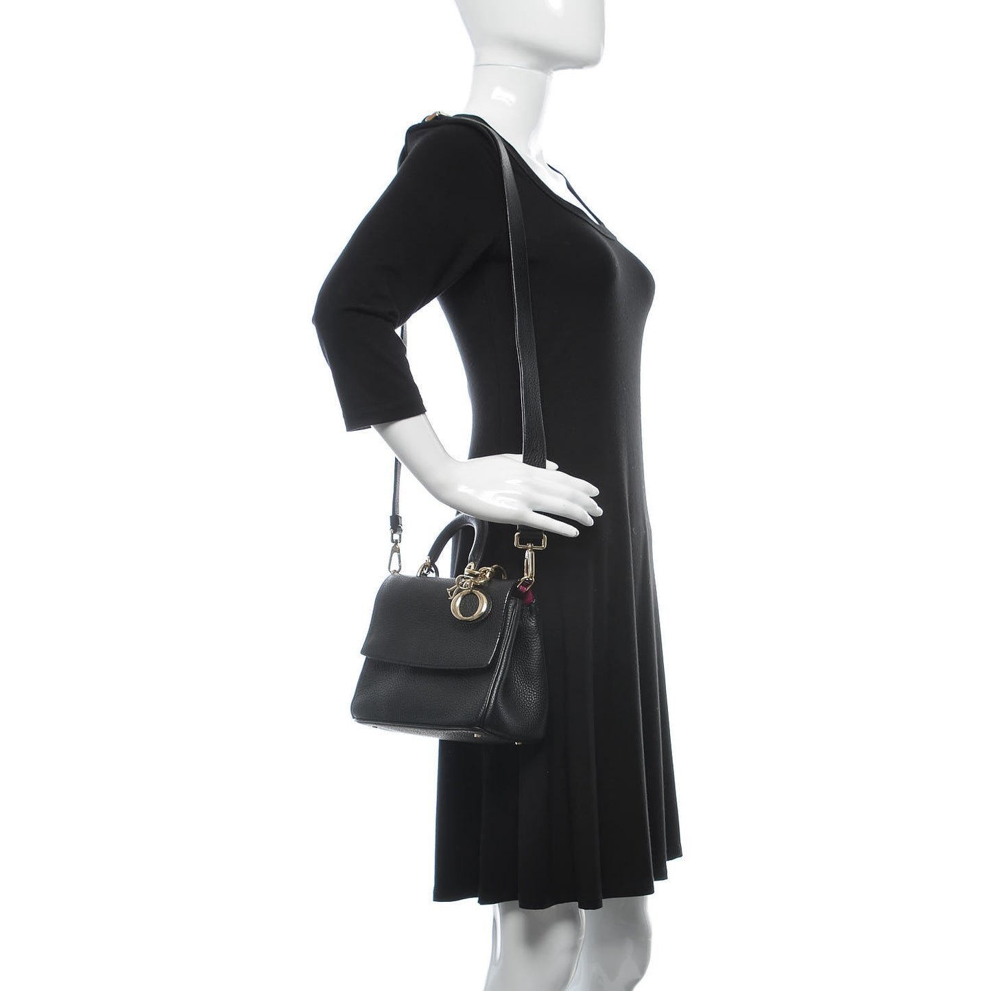 Bullcalf Mini Be Dior Flap Black Fraise