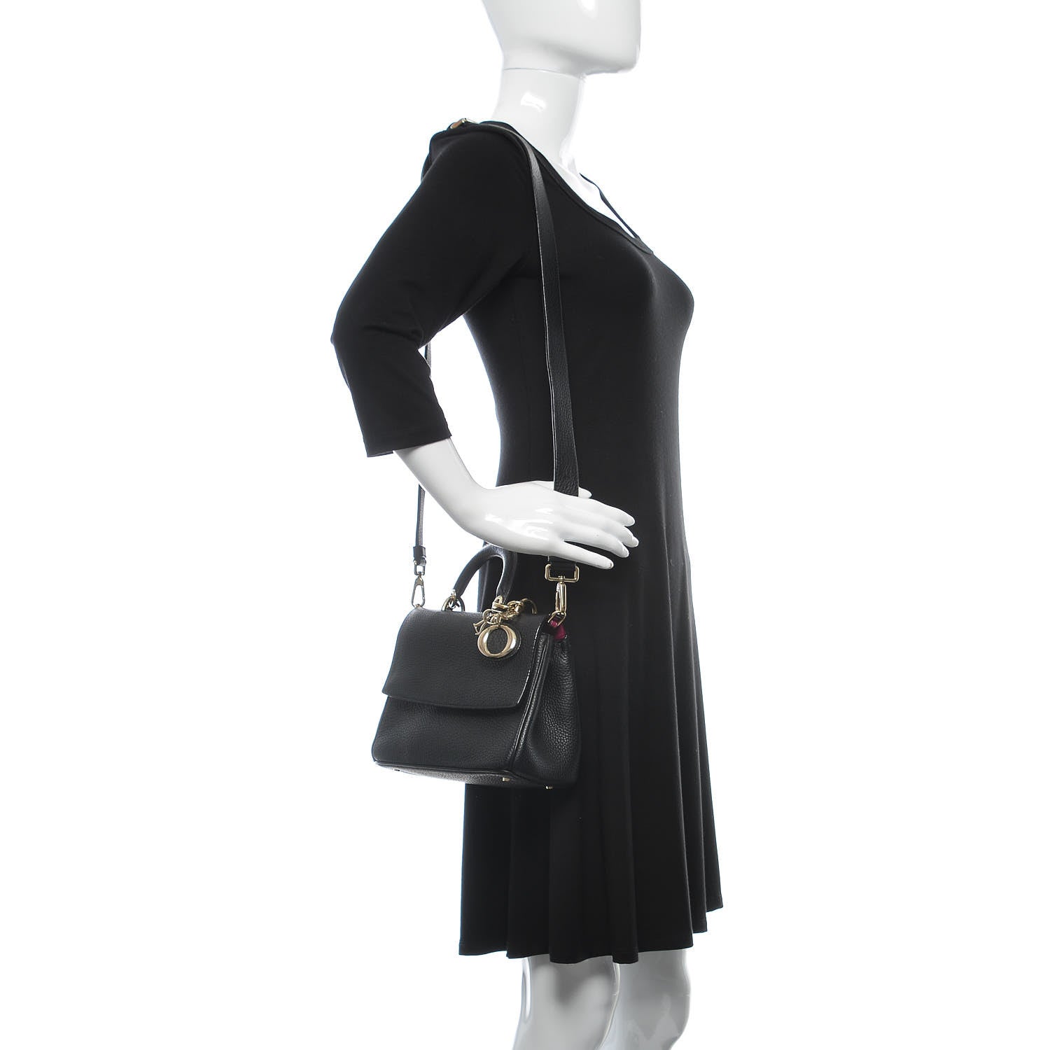 Christian Dior Bullcalf Mini Be Dior Flap Black Fraise 3 of 18