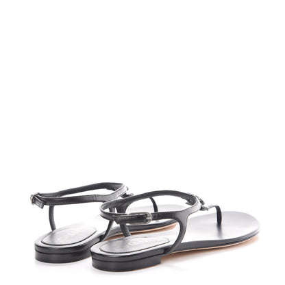 Chanel Lambskin Crystal CC Thong Sandals 39 Black 4 of 8