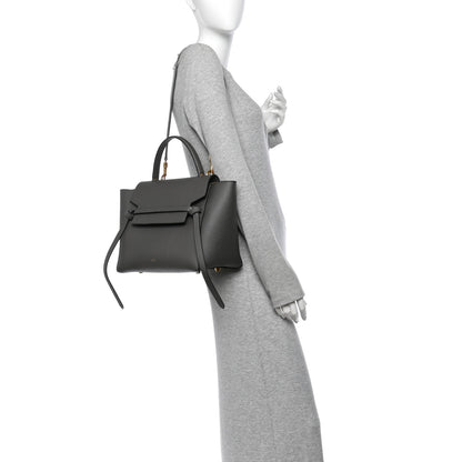 Celine Grained Calfskin Mini Belt Bag Grey 2 of 10