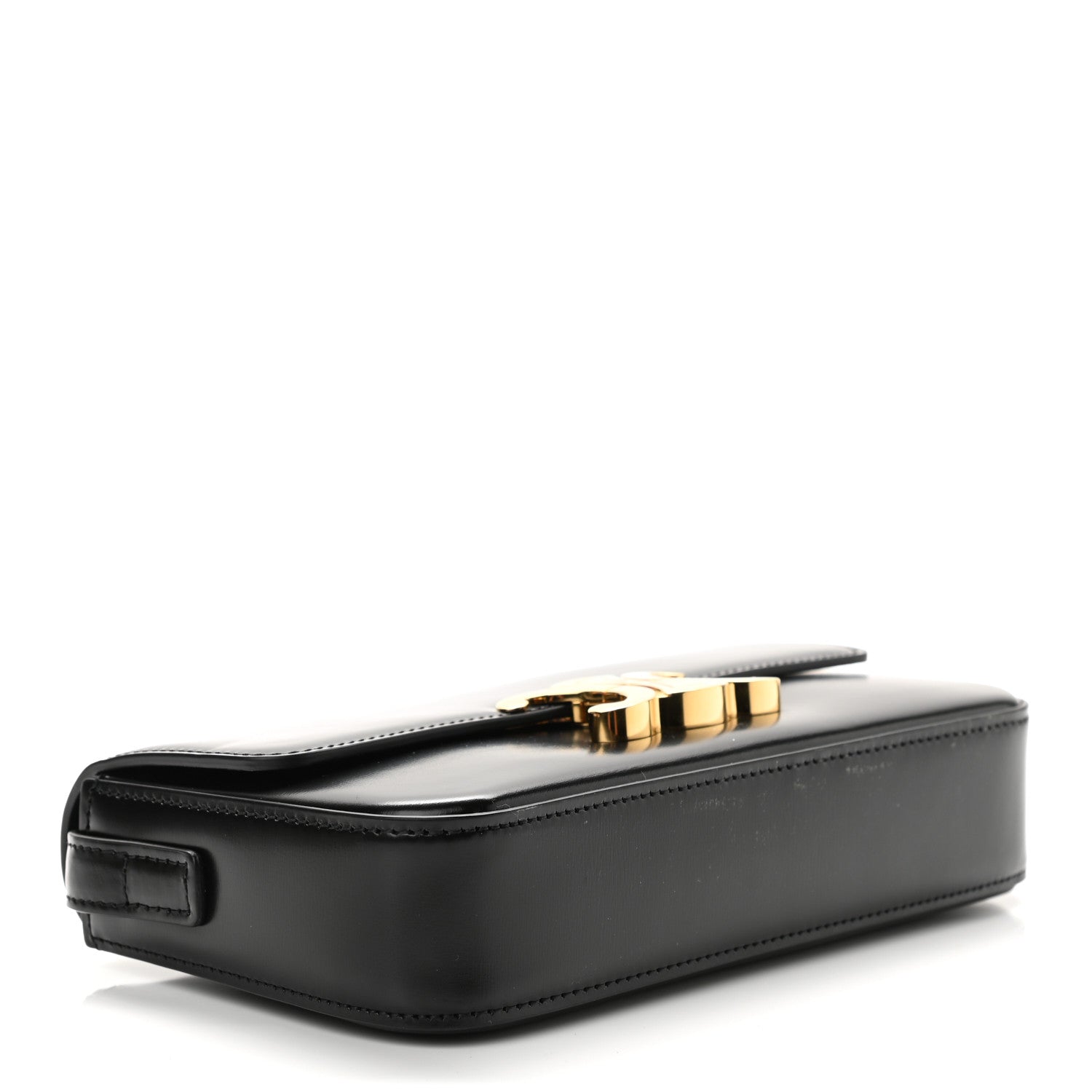Celine Shiny Calfskin Triomphe Shoulder Bag Black 4 of 11