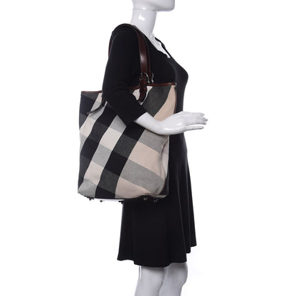 Burberry Canvas Mega Check Print Tote Beige 2 of 11