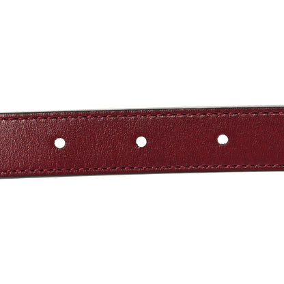 Gucci GG Supreme Monogram Plutone Calfskin Double G Reversible 20mm Belt 85 34 Beige Rosso Ancora 4 of 5