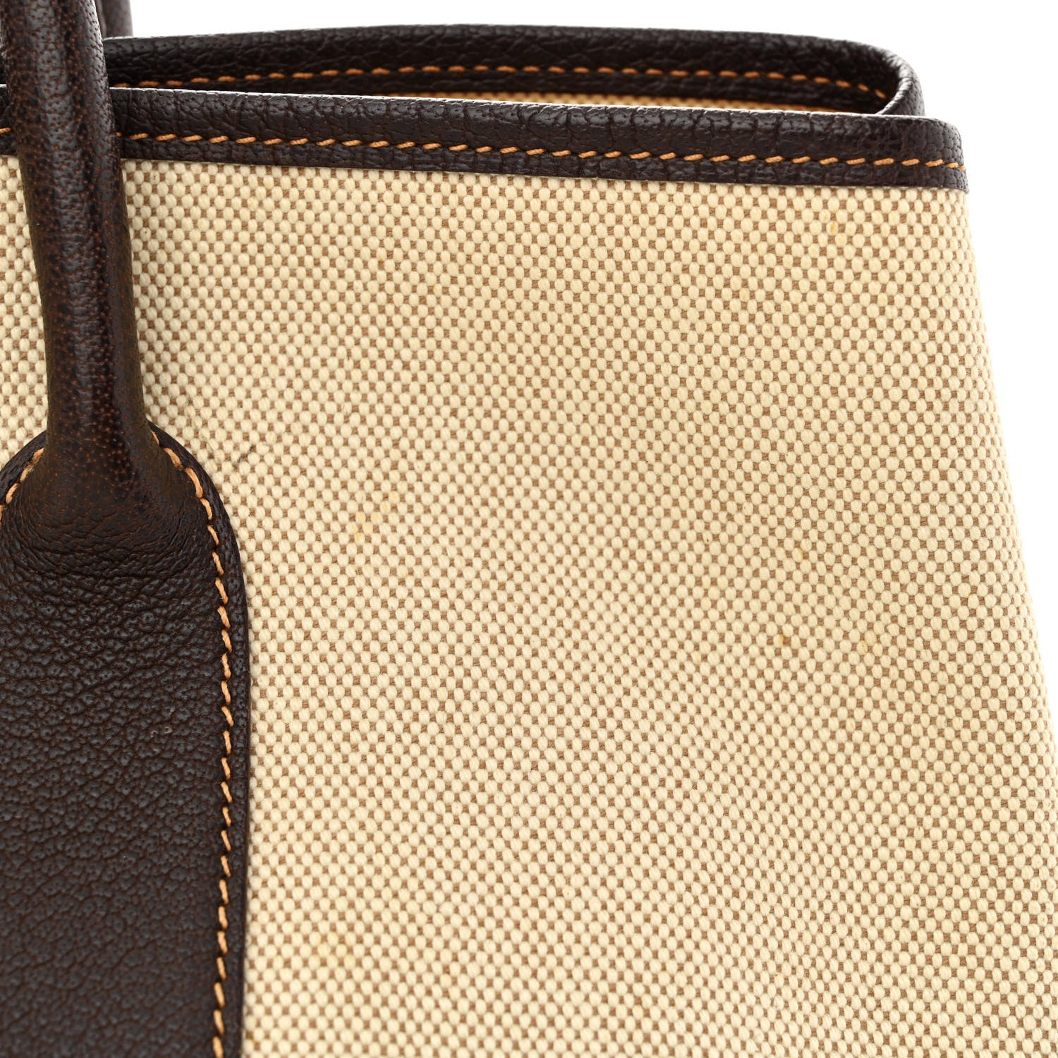 Hermes Buffle Skipper Toile Garden Party 36 MM Tote Marron Fonce 11 of 12