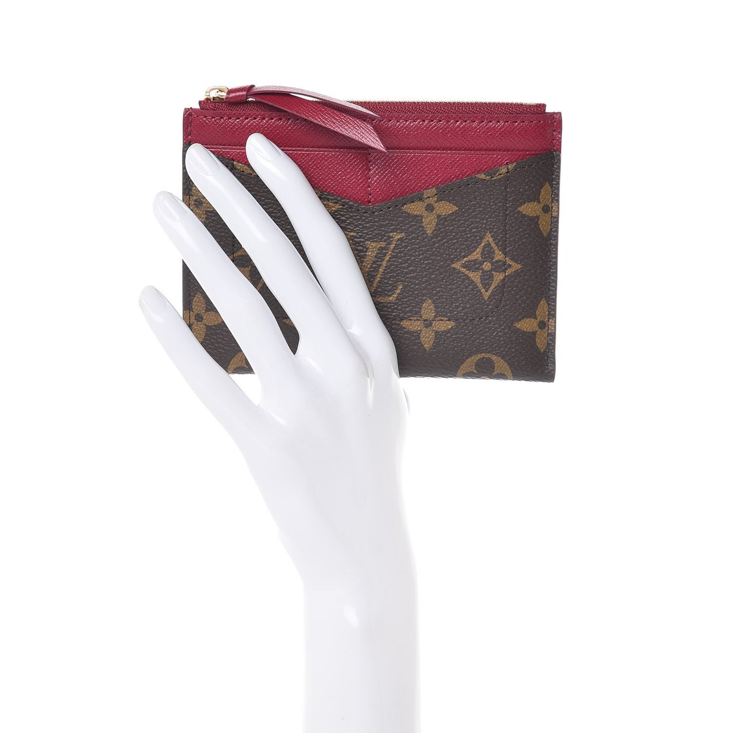 Monogram Zipped Card Holder Fuchsia