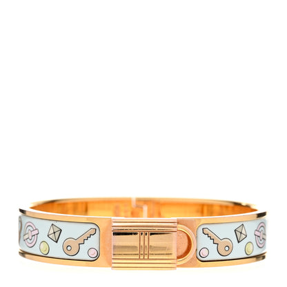 Hermes Enamel Narrow Clic Cadenas Locky Me Bracelet PM Songe Pastel 1 of 5