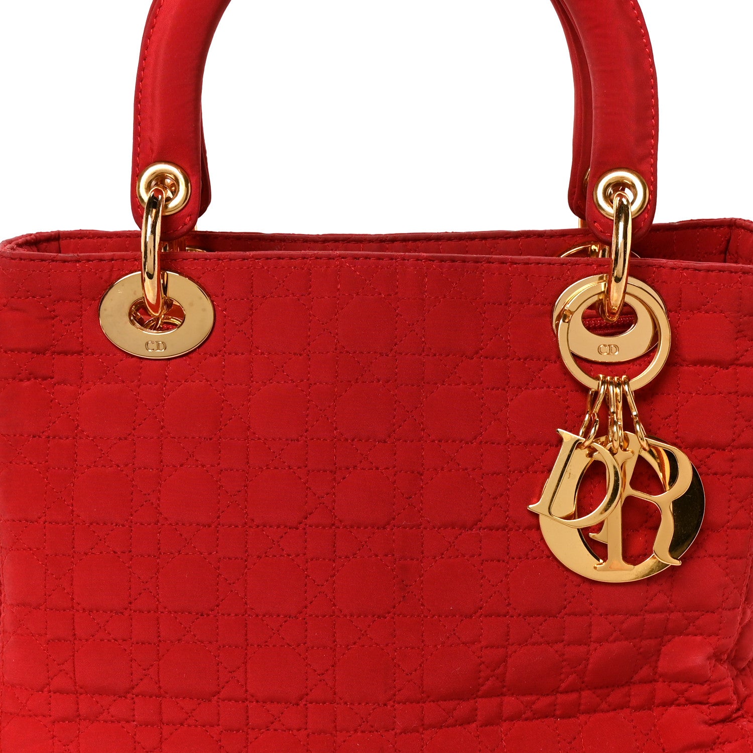 Christian Dior Nylon Cannage Medium Lady Dior Red 8 of 12