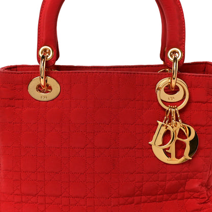 Christian Dior Nylon Cannage Medium Lady Dior Red 8 of 12