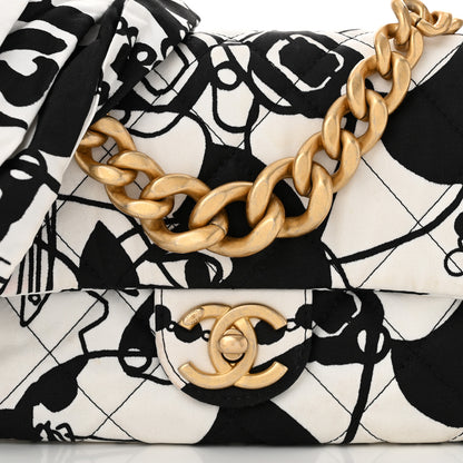 Chanel Canvas Printed Deer Coco Mini Single Flap White Black 8 of 10