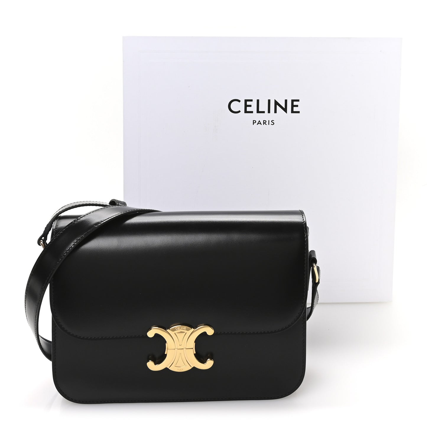 Shiny Calfskin Medium Triomphe Black