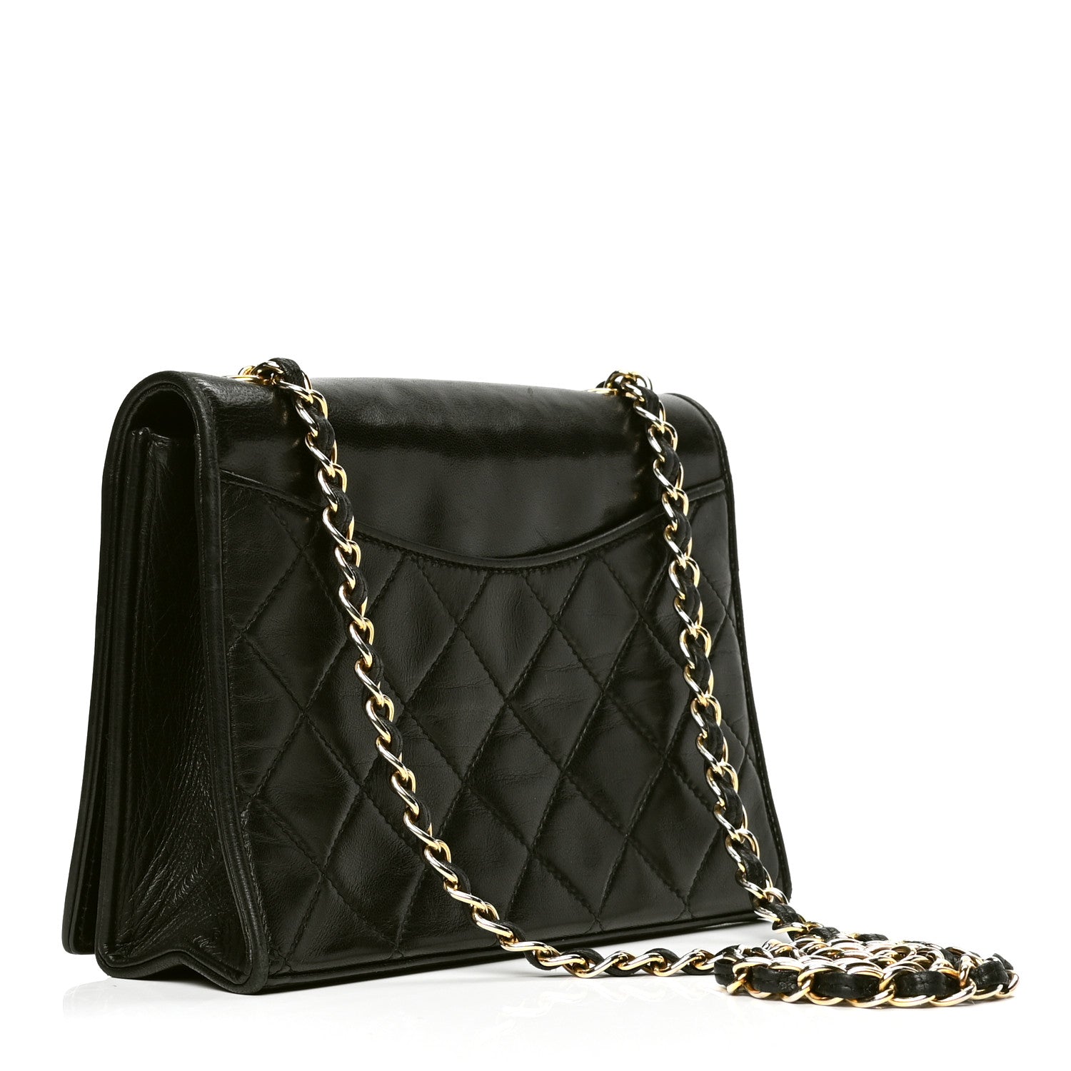 Chanel Lambskin Quilted CC Small Single Flap Black 2 of 6