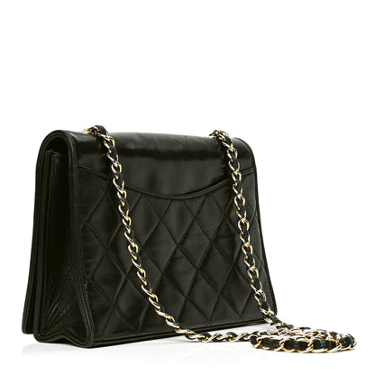 Chanel Lambskin Quilted CC Small Single Flap Black 2 of 6