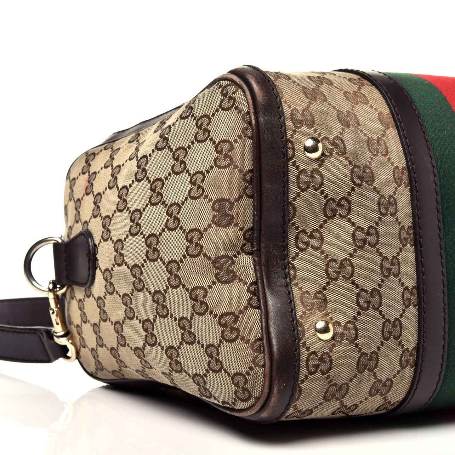 Monogram Vintage Web Medium Boston Dark Brown