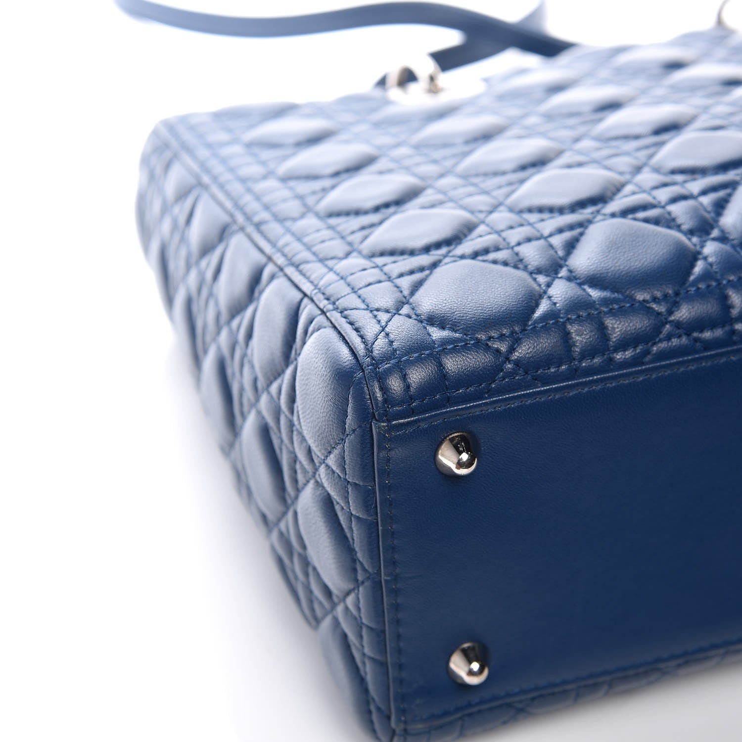 Christian Dior Lambskin Cannage Large Lady Dior Navy Blue 13 of 16