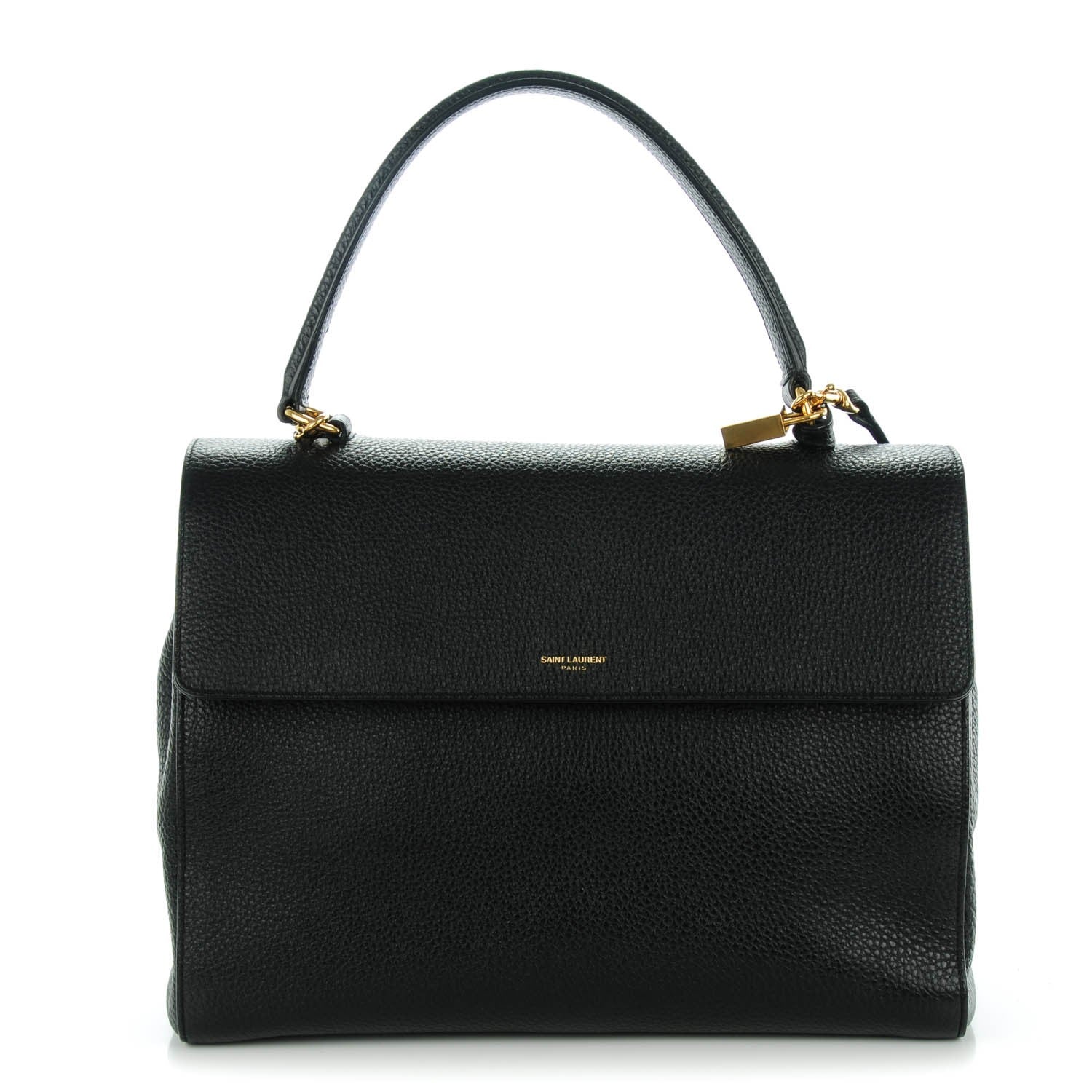 Saint Laurent Grained Calfskin Medium Moujik Top Handle Bag Black 1 of 7