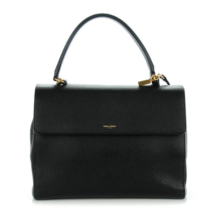 Saint Laurent Grained Calfskin Medium Moujik Top Handle Bag Black 1 of 7