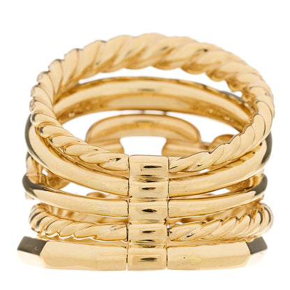 David Yurman 18K Yellow Gold Diamond 21mm Stax Five-Row Ring 52 6 4 of 6