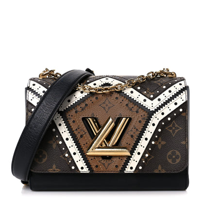 Louis Vuitton Veau Satin Monogram Twist Shoulder Bag MM Black 1 of 10
