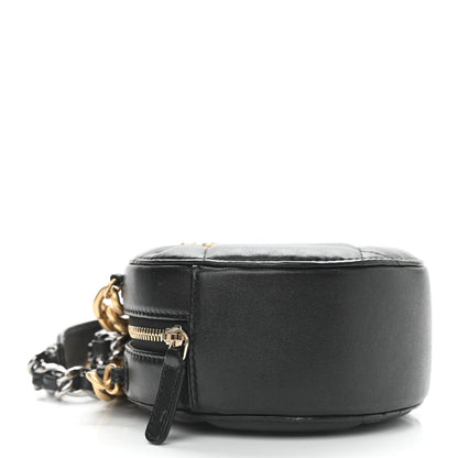 Chanel Lambskin Quilted Chanel 19 Round Clutch With Chain Black 4 of 9