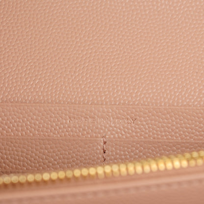 Saint Laurent Grain De Poudre Matelasse Chevron Monogram Wallet Pale Blush 7 of 8