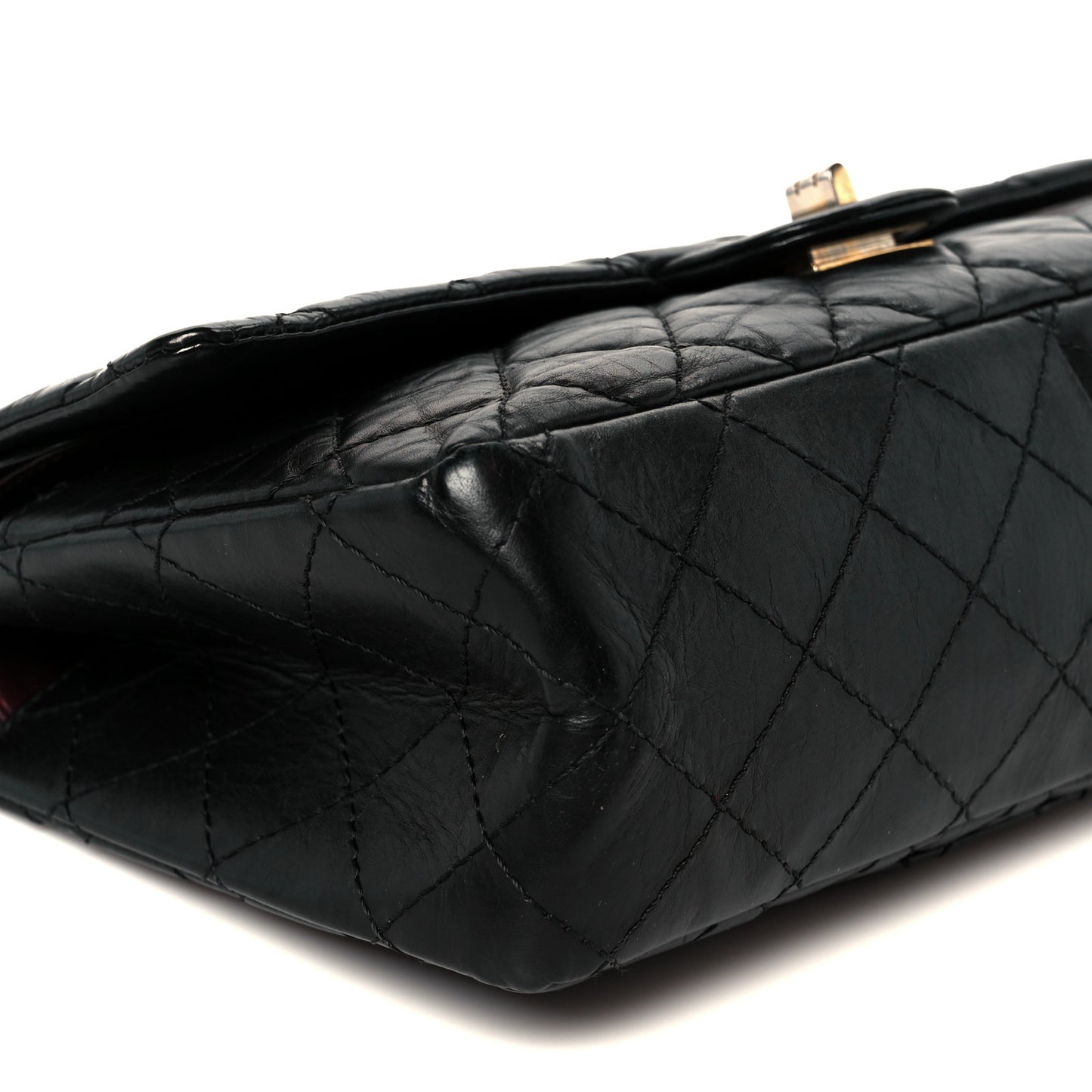 Aged Calfskin Quilted 2.55 Reissue 226 Flap Black