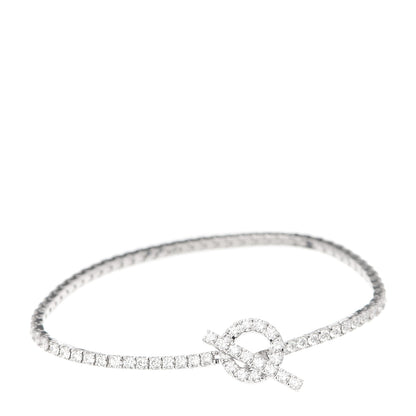 Hermes 18K White Gold Diamond Finesse Link Bracelet SH 1 of 5